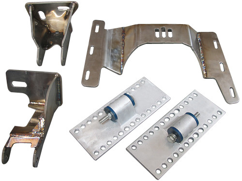 E36's Factory Motor Mount Plates Are Weak, Sometimes Might Have Been Broken, It Becomes A Major Issue with Doing Motor Swap Into E36. Our Motor Mounts Are Designed to Enhance to Strength and Stability of the Mounting Plates By Using Two Mount Bolt Holes, One Directly Bolt Down to Factory A Arm Bolt. See Pictures.

This Swap Kit Fits LS Motor Using Factory GM Camaro Oil Pan and Camaro Shifter (But Need to Enlarge the E36 Factory Shifter Hole)

Part(s) Being Sold Has One or More Registered Patent(s)

-Chassis: 1991-1999 BMW E36

-Motor: LS1/LSx

-Transmission: T56 Manual

Engine + Transmission Mounts
All Parts Are Developed from Ground Up in Our R&D Center in USA, Designed and Built for Improved Performance Gains, with Excellent Fitment and Easy Installation.

Motor / Transmission Mounts:
Heavy Duty 7 Gauge (0.18") Thick Stainless Steel Panel, with Brace Offers Strong Support
Adjustable Slotted Bolt Holes
Polyurethane Bushing Mounts
Patent Pending Design of Motor Mount is Billet Stainless Steel, Excellent Strength
