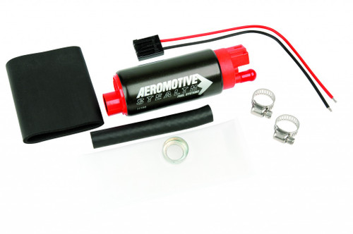 The Aeromotive 340 Stealth Fuel Pump is a high-output, in-tank, electric fuel pump that fits most popular EFI applications. The Aeromotive 340 is a compact, lightweight pump that bolts into many existing hanger assemblies. (to find your vehicle, see the applications guide below)

What sets the 340 Stealth Pump apart is its superior flow throughout a wide pressure range. Compared to other popular aftermarket pumps, at 40 psi the 340 boasts more than 340 lph. That's over 30% more flow. This pump is ideal for applications requiring more flow while retaining the factory lines and mounting provisions available in the Original Equipment (O.E.) configuration. The 340 is also perfect for use as a universal replacement for applications that require more flow to support forced air power adders such as turbo and supercharged applications.