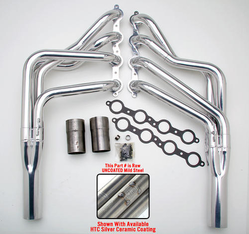 We've done all the trial and error work, so you don't waste time performing unnecessary modifications, or returning parts that don't work together.

The Headers in this section are designed specifically for installing an LS engine into 1968-72 GM A-Body cars (Chevelle, El Camino, GTO, Cutlass, Lemans, Tempest, GS), and are available in a variety of tube lengths and diameters. ALL MUSCLE RODS HEDDERS are available in uncoated mild steel, or with Hedman's original HTC or Husler's NEW BLACK MAXX Ceramic Coating.

This set is uncoated.