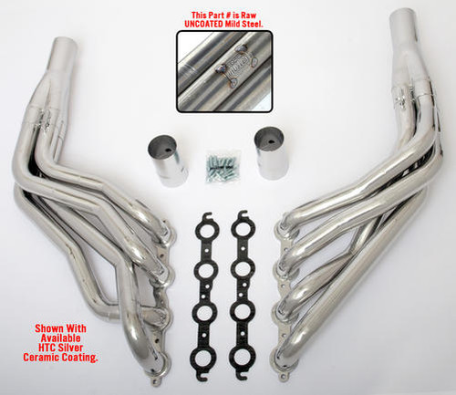 These Headers are designed specifically for installing an LS engine into 1967-98 Chevy/GMC 1/2 Ton Trucks and SUVs (C10, C15, C1500, R10, R1500 trucks, Suburbans, Yukons and Tahoes), and are available in a variety of tube lengths and diameters. ALL MUSCLE RODS HEDDERS are available in uncoated mild steel, or with Hedman's original HTC or Husler's NEW BLACK MAXX Ceramic Coating. These headers will work with our LS Swap kits.

These headers are 1 3/4" long tube and uncoated.