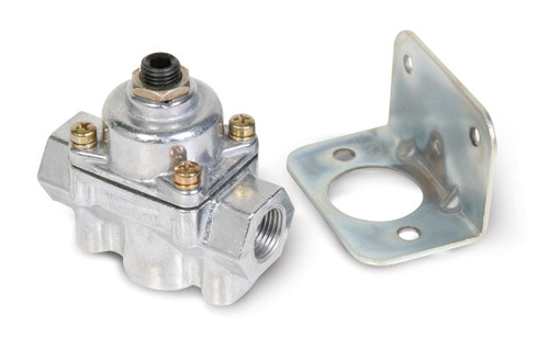 Adjustable fuel regulation from 4-1/2 to 9 psi
Preset to 7psi
3/8” NPT ports (1 in, 1 out, 1 bypass or return)
Used in systems with a return line back to the fuel tank
Quieter fuel pump operation
Designed only for carburetor use
Chrome finish
Mounting bracket included

Holley fuel pressure regulators are designed to precisely control the fuel pressure from the fuel pump to the carburetor. Too much fuel pressure for a given needle and seat assembly can overload the needle and seat and may cause flooding or drivability problems. Each Holley fuel pressure regulator is fully adjustable so regulating the fuel pressure to your engines needs is a simple task. All Holley regulators are pre-set at the factory so there is no guesswork when first installing the regulator. The Holley 12-803BP fuel pressure regulator features 3/8" NPT in/out ports and a 3/8" NPT return port.
