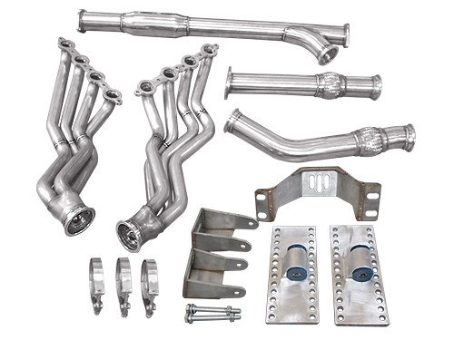 No more wait! Now your JDM spirit can accomodate the need for V8 power and the ultimate in reliability! Get your Supra Swap going with our LS Swap Kit!

Engine Mounts,Transmission Mount, Oil Pan, Headers, Exhaust Y-Pipe & 3" V-Band Clamp

Left-hand drive configuration; if your are building one for RHD, modifications will be necessary.

Last Piece of Exhaust System (Axle Back Pipe, with Muffler) Is NOT Included. We Offer Complete Exhaust System Separately
