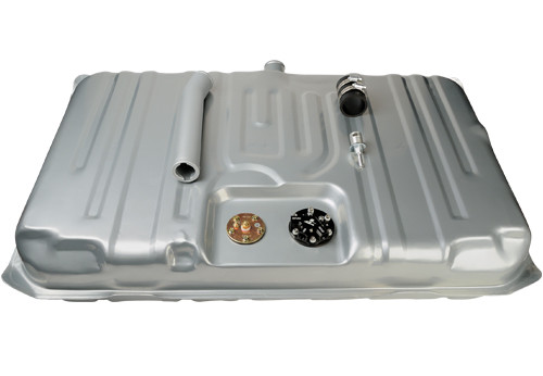 These Aeromotive fuel tanks feature an Aeromotive 340 Stealth electric fuel pump mounted to a billet aluminum, black anodized hanger assembly. The 340 Stealth electric fuel pumps boast an impressive 340 lph flow and use a turbine pump mechanism for increased durability and performance. These fuel tanks also features an innovative baffling/tray system to control fuel slosh and keep the 340 Stealth fuel pump submerged ensuring consistent pump performance even at low fuel levels and extreme driving conditions. The tanks include factory style sending unit that comes preinstalled, pre-pump filter sock, internal return line tubing, and three AN ORB ports--one for the feed line, one for the return line, and one for the vent. For extra protection, the tanks are silver powdercoated for maximum durability