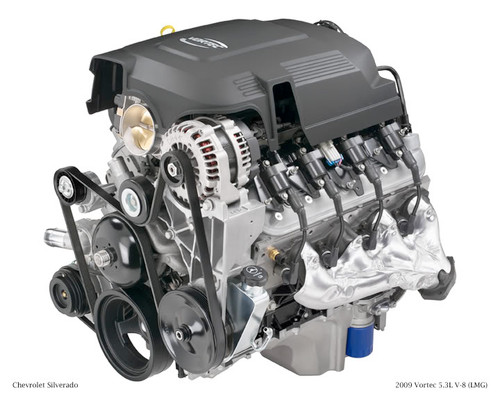 LM7

The Vortec 5300 LM7 (VIN code 8th digit "T") was introduced in 1999, and can be considered the "garden variety" version of the Generation III 5.3 liter V8's. The 1999 LM7 engine produced 270 hp (201 kW) and 315 lb·ft (427 N·m), 2000-2003 engines made 285 hp (213 kW) and 325 lb·ft (441 N·m). The 2004-2007 engines made 295 hp (220 kW) and 335 lb·ft (454 N·m), it has a cast iron block and aluminum heads.
