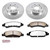 Brake Rotors/Pads, Drilled/Slotted, Iron, Zinc Dichromate Plated, Front, Cadillac, Chevy, GMC, Kit