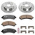 Brake Rotors/Pads, Drilled/Slotted, Iron, Zinc Dichromate Plated, Front, 6 Lug, Cadillac, Chevy, GMC, Kit
