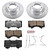 Brake Rotors/Pads, Iron, Drilled/Slotted, Zinc Plated, Carbon Ceramic Pads, Front, Toyota, Kit