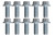 Timing Cover Fasteners, Bolts, Hex Head, Steel, Zinc Plated, Chevy, Small Block LS, Small Block, Set of 12