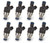 Bosch/EV1 style performance injectors - Set of 8
Low impedance (2.2 Ohms) for use with peak and hold drivers
Rated injector flow: 120 lb/hr @ 43 PSI
Supports up to 1900 horsepower
Tri-cone spray pattern