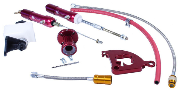 McLeod hydraulic throwout bearing conversion kits are designed to change over your cable-operated clutch to hydraulic power. They produce a softer pedal effort, giving you more manageable and smoother clutch operation. In addition, the kits are self-adjusting, eliminating difficult pedal adjustments. Also included are stainless steel braided hoses, steel fittings, an aluminum slave cylinder, and a remote reservoir. The McLeod hydraulic throwout bearing conversion kits use your stock pedal and mount through the firewall in the factory stock location.