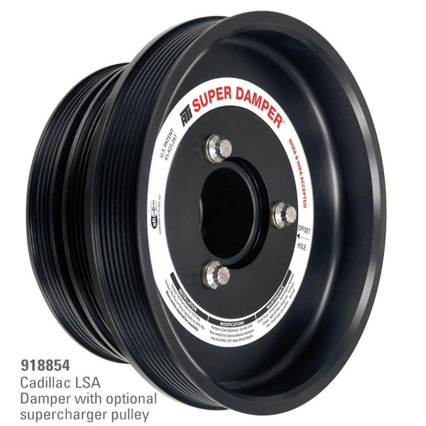 Harmonic Balancer, Super Damper, Internal Balance, Aluminum/Steel, Black, Cadillac, LS-A, Each

