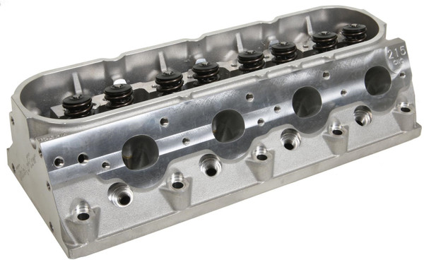 Trick Flow GenX® 215 cathedral port cylinder heads are fully CNC-machined to significantly increase the performance of 5.7L LS1 engines. Trick Flow engineers altered the valve angles from 15° to 13.5° to decrease valve shrouding, increase mid-lift airflow, and improve rocker arm-to-valve cover clearance. Top-of-the-line CNC Competition Ported runners have a premium high resolution surface finish for maximum flow and performance. The spark plugs were relocated in the CNC-profiled combustion chambers to enhance mid-lift airflow and increase the rigidity of the casting for extreme horsepower applications. Material was added at the rocker arm mounting points to increase high-rpm valvetrain stability.

Cylinder Head Style:Assembled
Cylinder Head Material:Aluminum
Intake Port Shape:Cathedral
Intake Valve Diameter (in):2.040 in.
Cylinder Head Finish:Natural
Combustion Chamber Volume (cc):64
CNC-Machined Combustion Chamber:Yes
Intake Runner Volume (cc):215cc
Exhaust Runner Volume (cc):80cc
CNC-Machined Intake Runner:Yes
CNC-Machined Exhaust Runner:Yes
Combustion Chamber Style:Heart
Intake Port Location:Standard
Exhaust Port Shape:Oval
Exhaust Port Location:Standard
Spark Plug Style:Angle
Intake Valves Included:Yes
Exhaust Valves Included:Yes
Exhaust Valve Diameter (in):1.575 in.
Valve Springs Included:Yes
Maximum Valve Lift (in):0.600 in.
Outside Diameter of Outer Spring (in):1.300 in.
Damper Spring Included:No
Number of Springs Per Valve:Dual
Retainers Included:Yes
Retainer Material:Chromoly steel
Locks Included:Yes
Lock Style:7 degree
Valve Stem Seals Included:Yes
Rocker Arm Studs Included:No
Rocker Arms Included:No
Rocker Arm Nuts Included:No
Guideplates Included:No
Valve Cover Mounting Style:Centerbolt
Accessory Bolt Holes Drilled:Yes
Intake Valve Angle:13.50
Exhaust Valve Angle:13.50
Valve Guides Included:Yes
Valve Guide Material:Bronze
Valve Seats Machined:Yes
Valve Seat Machine Style:3-angle
Valve Seat Material:Ductile iron
Steam Holes Drilled:No
Oiling Style:Through pushrod
Machined for O-Ring:No
Heat Crossover:No
Quantity:Sold individually.
Notes:Must be used with roller rocker arms. Recommended for use on engines with a minimum bore diameter of 3.900 in.