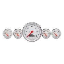 Gauges, Arctic White, Speedometer, Water Temperature, Oil Pressure, Fuel Level, White Face, Analog, Kit