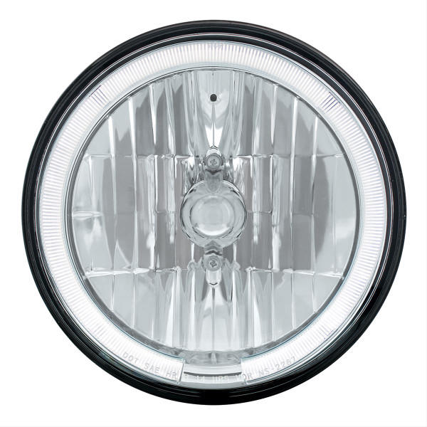 Headlight, Conversion, Round, Crystal Headlight with White LED Halo Ring, 7.00 in. Diameter, Each