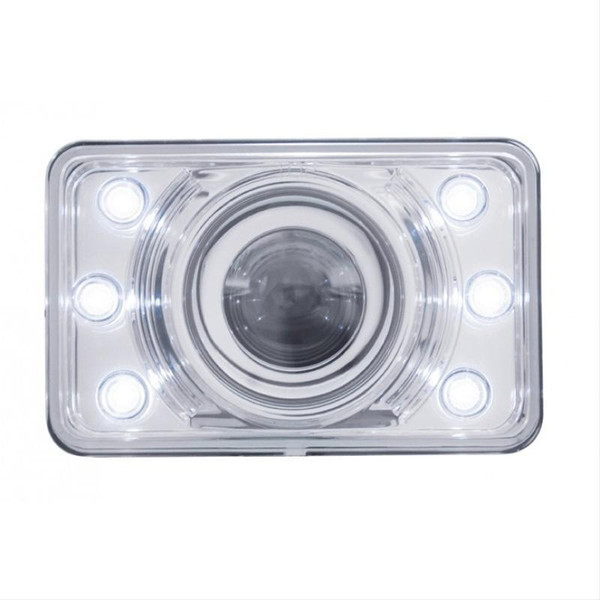 Headlight, Sealed Beam, Projection Style, 6 White LED, 9005 Bulb, Low Beam, 6 in. x 4 in., Plug Adaptors. Each