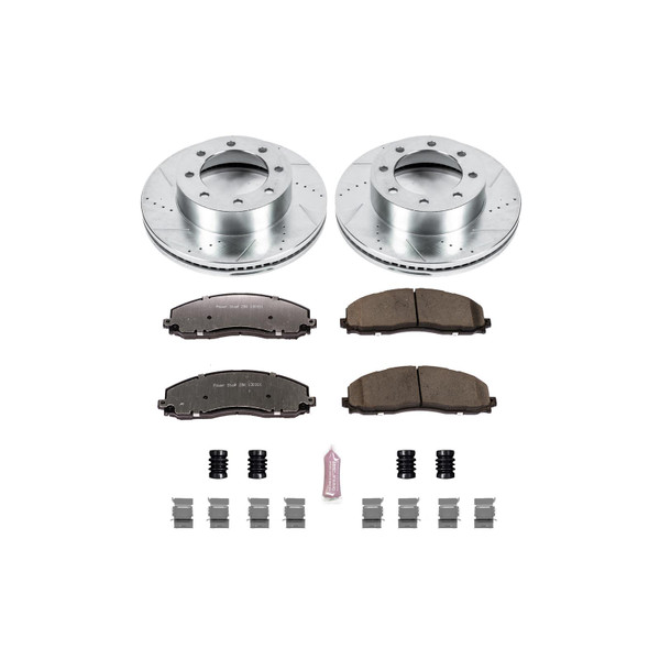 Brake Rotors/Z36 Pads, Drilled/Slotted, Iron, Zinc Plated, Front, Ford, 8 x 6.690 in. Bolt Circle, Kit