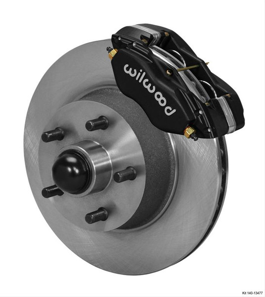 Disc Brakes, Classic Series Dynalite, Front, Solid Surface Rotors, 4-piston Black Calipers, Ford, Mercury, Kit