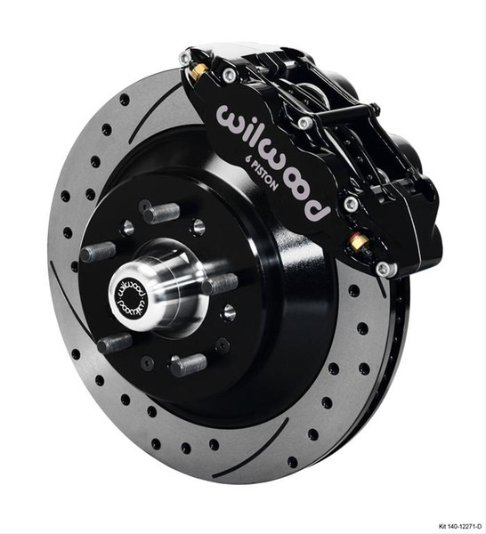 Disc Brakes, Forged Narrow Superlite 6R Big Brake, Front, Rotors, 6-piston Calipers, Black, Buick, Chevy, Kit
