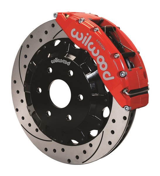 Disc Brakes, Front, Dynalite Pro, Cross Drilled/Slotted Surface Rotors, 6-Piston Red, Calipers, GM, Kit