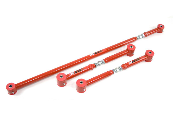Control Arms, Adjustable, Rear Lower, Tubular, Panhard Bar, Red Powdercoated, Steel, Kit