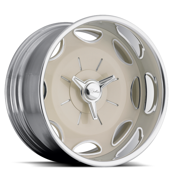 Raceline Billet wheels are CUSTOM BUILT to your order in our Southern California wheel factory. Each wheel center is precisely CNC machined out of a solid 6061 T6 forged billet aluminum disc.After the finishing process, the center is then assembled into a spun aluminum rim to the exact offset you require for your build. These are powdercoated. Polished available for $100 less/wheel.