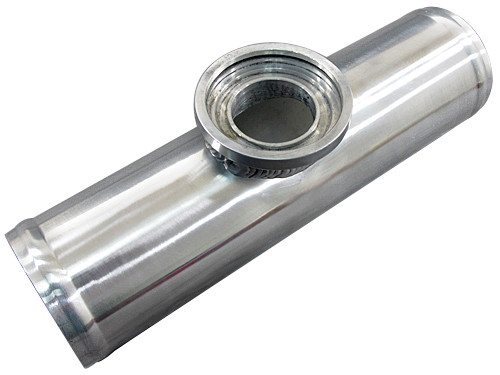 2.25" O.D. BOV FLANGE PIPE, Polished Aluminum, 9" long, for HKS SSQV/SQV Blow Off Valves
