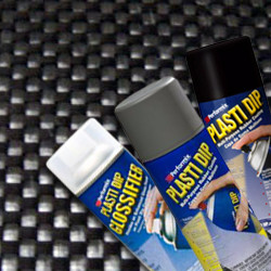 
All the items you need to create a Carbon Fiber visual replica with Plasti Dip®. Perfect for carbon fiber dipping large surface areas like roofs, hoods, etc. 

Includes (2) cans Black Spray, (1) can Gunmetal Grey Spray, (1) can Silver Metalizer, (2) cans of Glossifier and a huge 40" x 59" Carbon Fiber Pattern sheet.