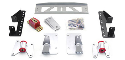 This swap kit is for the 2008-2016 Hyundai Genesis. This kit includes the following:

Mount and Crossmember Kit

Includes motor mounts, frame brackets, transmission crossmember, transmission mount, and hardware.  Manufactured from the highest grade American made steel. They're laser cut, precision bent, powder coated and feature polyurethane bushings.  Comes with a lifetime free replacement warranty on the bushings.