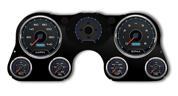 New Vintage 1967-72 Chevy/GMC truck gauge packages offer original style and reliable instrumentation direct from Detroit, USA! Perfect for your project truck, these New Vintage gauge sets provide period-inspired graphics in mint green and LED backlit black dials for your GM truck. Their updated technology offers precision, full-sweep stepper motor gauges to monitor your engine's vitals, and their exclusive floating dial on the speedometer and tach. Plus, they include a T-case, auxiliary lamps, turn signals, high-beam, and exclusive indicator gauge with warning lamps. Choose either their basic kit or their complete kit that comes fully assembled with a pre-wired, factory-style bezel. With the direct fit and authentic looks you want, and the precision you need, New Vintage 1967-72 Chevy/GMC truck gauge packages are the right choice for your project.