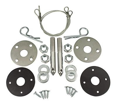 Supe up your classic Super Sport with these professionally reproduced OPG hood pin kits. They include the finest stainless steel and hand-polished components--all countersunk holes in the right places, authentic bolts, and original style cables. Install them on your vehicle today and boast some serious show-type eye appeal.

Hood pin kits include:

* 2 Polished stainless steel plates
* 2 Rubber plate gaskets
* 8 Plate mounting screws
* 2 Threaded hood pins
* 4 Hood pin washers
* 4 Hood pin nuts
* 2 Hood pin clips
* 2 Hood pin cables
* 2 Plastic cable retainers