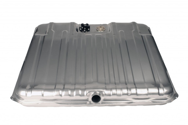 These Aeromotive fuel tanks feature an Aeromotive 340 Stealth electric fuel pump mounted to a billet aluminum, black anodized hanger assembly. The 340 Stealth electric fuel pumps boast an impressive 340 lph flow and use a turbine pump mechanism for increased durability and performance. These fuel tanks also features an innovative baffling/tray system to control fuel slosh and keep the 340 Stealth fuel pump submerged ensuring consistent pump performance even at low fuel levels and extreme driving conditions. The tanks include factory style sending unit that comes preinstalled, pre-pump filter sock, internal return line tubing, and three AN ORB ports--one for the feed line, one for the return line, and one for the vent. For extra protection, the tanks are silver powdercoated for maximum durability.