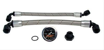 FAST LSX intake manifold has revolutionized the performance of the GM LS-engine world by delivering increased power, versatility and light weight. The release of FAST LSX LS1 EFI fuel line conversion kits make it easy to take advantage of the power benefits of the LSX manifolds while using the FAST fuel rails to further enhance fuel delivery.

Two kits are available, with or without the in-line fuel pressure gauge, along with complete instructions to make installation a snap.

FAST LSX LS1 EFI fuel line conversion kits include all of the fuel line parts, consisting of the rear crossover line, the main fuel supply line and the push connect fitting and plug to convert the factory 3/8-inch fuel line to -6AN lines. The FAST LSX LS1 EFI fuel line conversion Kits with the in-line fuel pressure gauge features a 1 ½-inch diameter midnight silver encased, 0-100 psi liquid-filled gauge with a black face and easy-to-read white indicator needle. The FAST fuel rails must be purchased separately.

Hose Included:Yes

Hose Material:Braided stainless steel

Fuel Pressure Regulator Included:No
Fuel Pressure Gauge Included:Yes
Fittings Included:Yes
Fitting Material:Aluminum
Fitting Finish:Black anodized
Quantity:Sold as a kit.