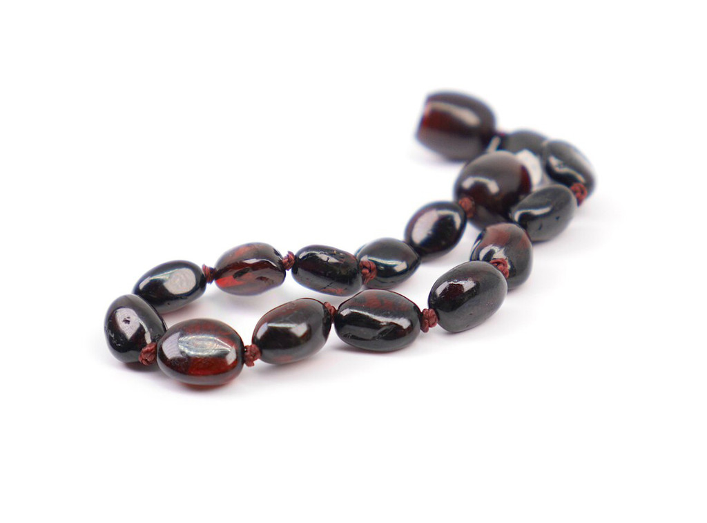 Authentic black polished Baltic amber teething anklet – UK and Ireland store 