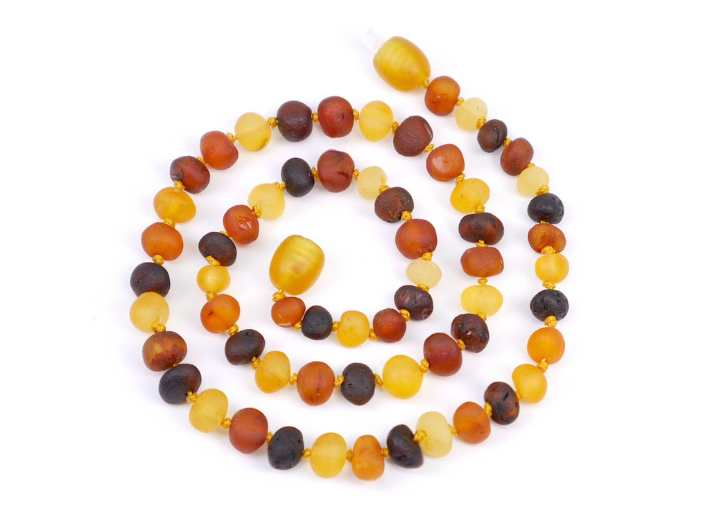 Genuine Baltic amber necklace necklace for babies with eco-friendly raw beads and double-knotted design 