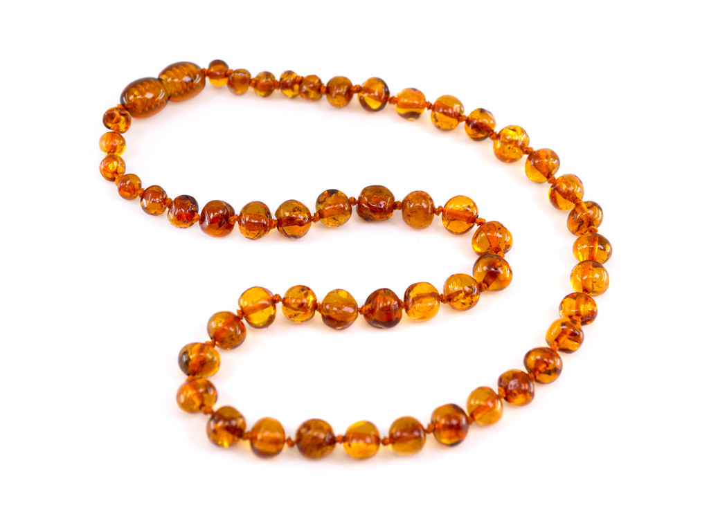 Honey amber teething necklace