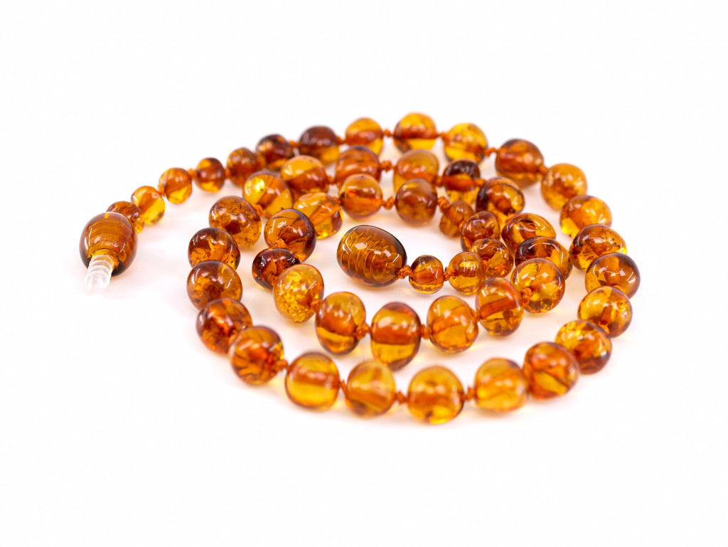 Honey amber teething necklace
