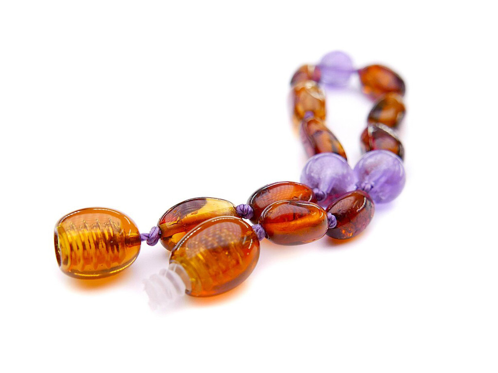 Baltic amber teething bracelet or anklet for boys and girls – natural children’s jewellery