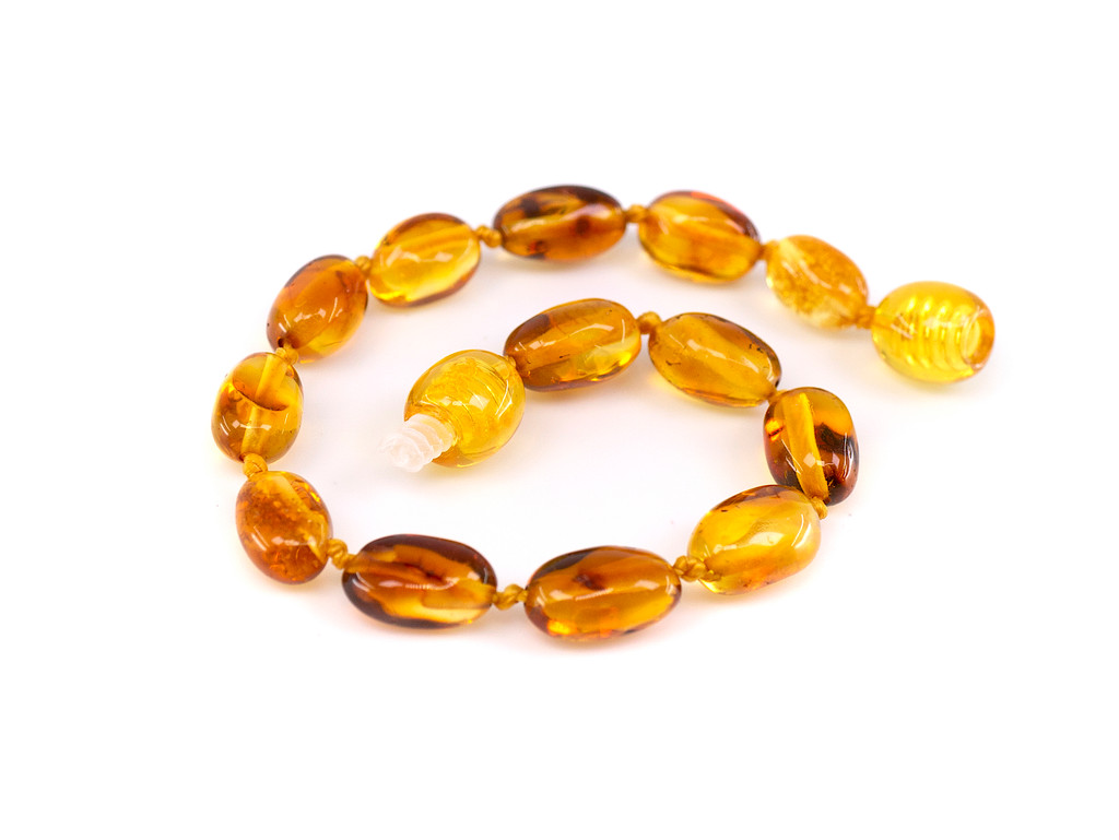 Honey beads Baltic amber bracelet or anklet for teething – handcrafted genuine amber jewellery UK & Ireland