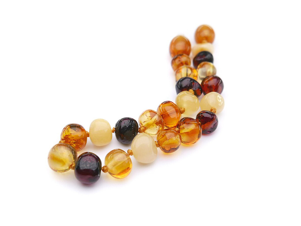 Baby amber beads for teething UK & Ireland. Certified genuine Baltic sea amber 
