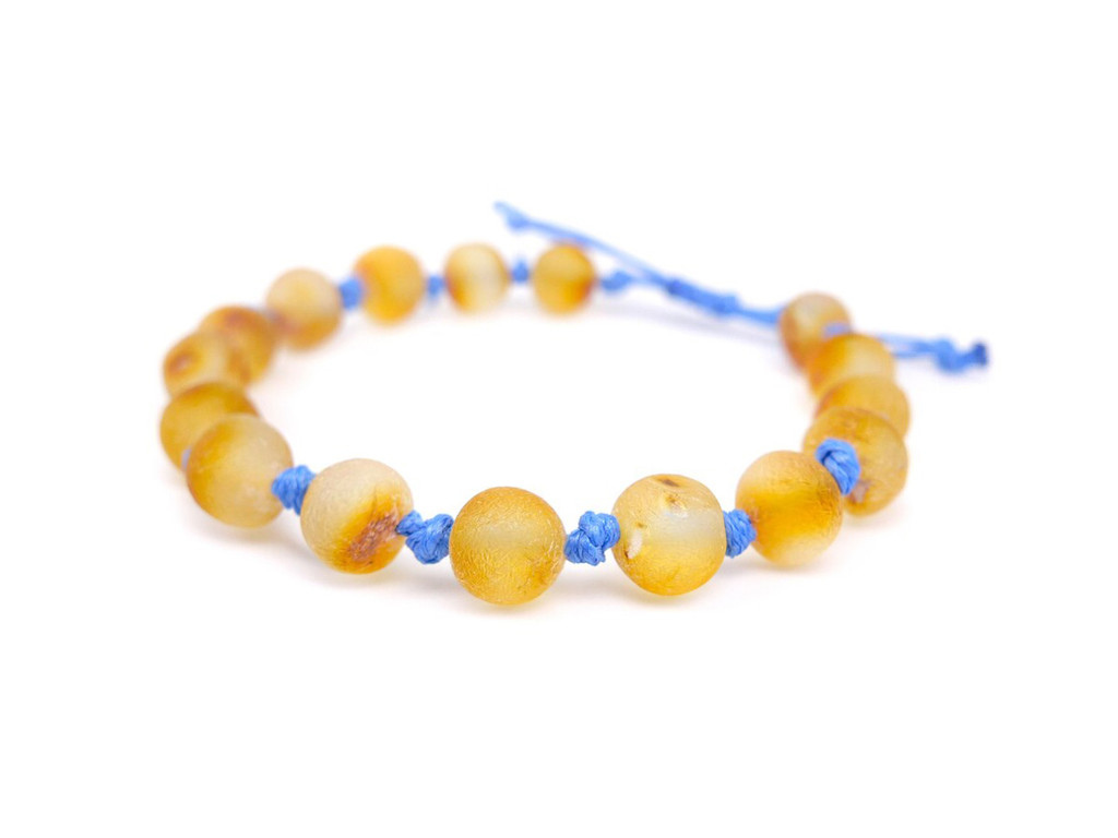 Child adjustable amber teething bracelet beads for boys and girls