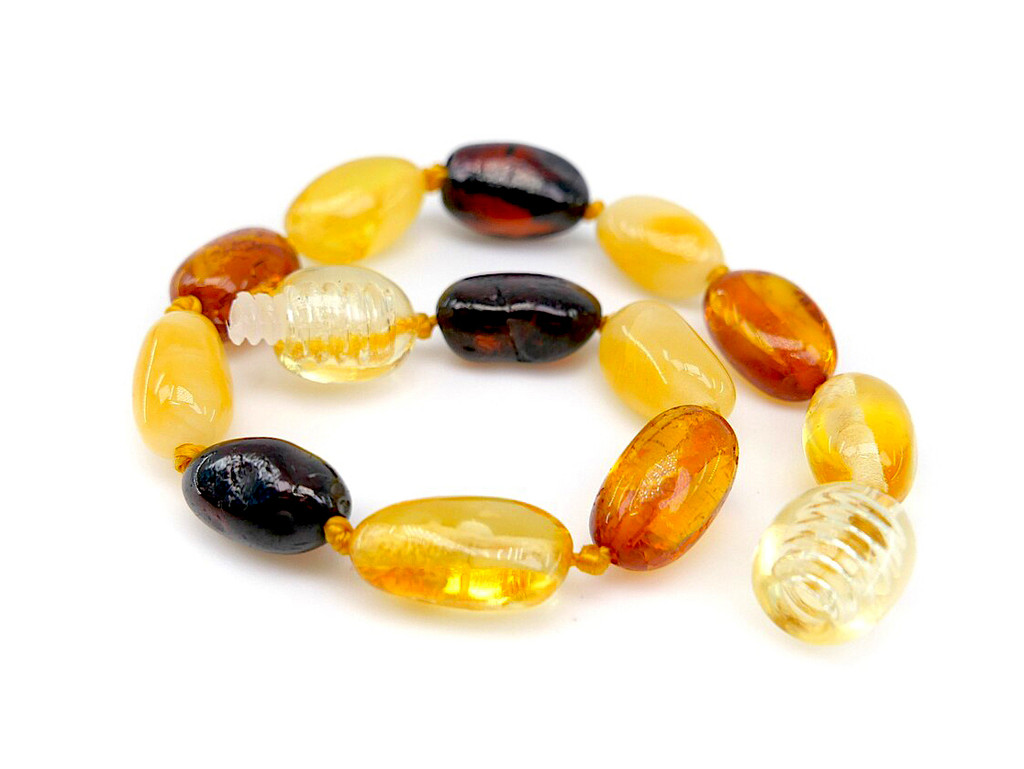 Genuine Baltic amber teething anklet for babies
