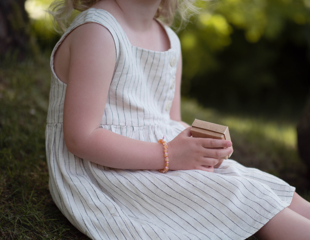 Genuine Baltic amber bracelet for teething aged 3 plus with natural multicoloured beads