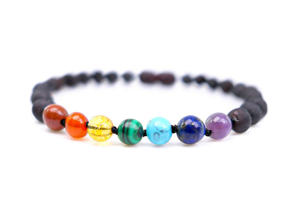 Dark Cherry Raw Baltic Amber Beads Bracelet – Unpolished Natural Jewellery for Men and Women