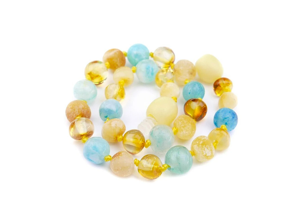 Adult Amber Bracelet Featuring Raw Natural Amber and Hemimorphite