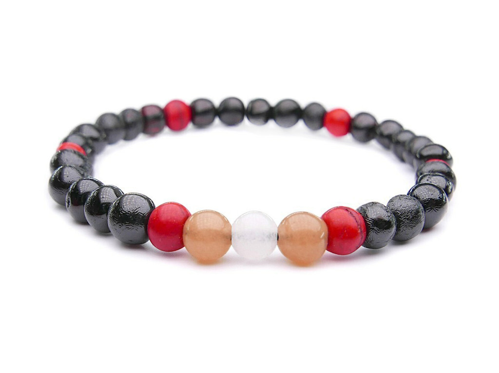 Arthritis adult amber bracelet with sunstone moonstone