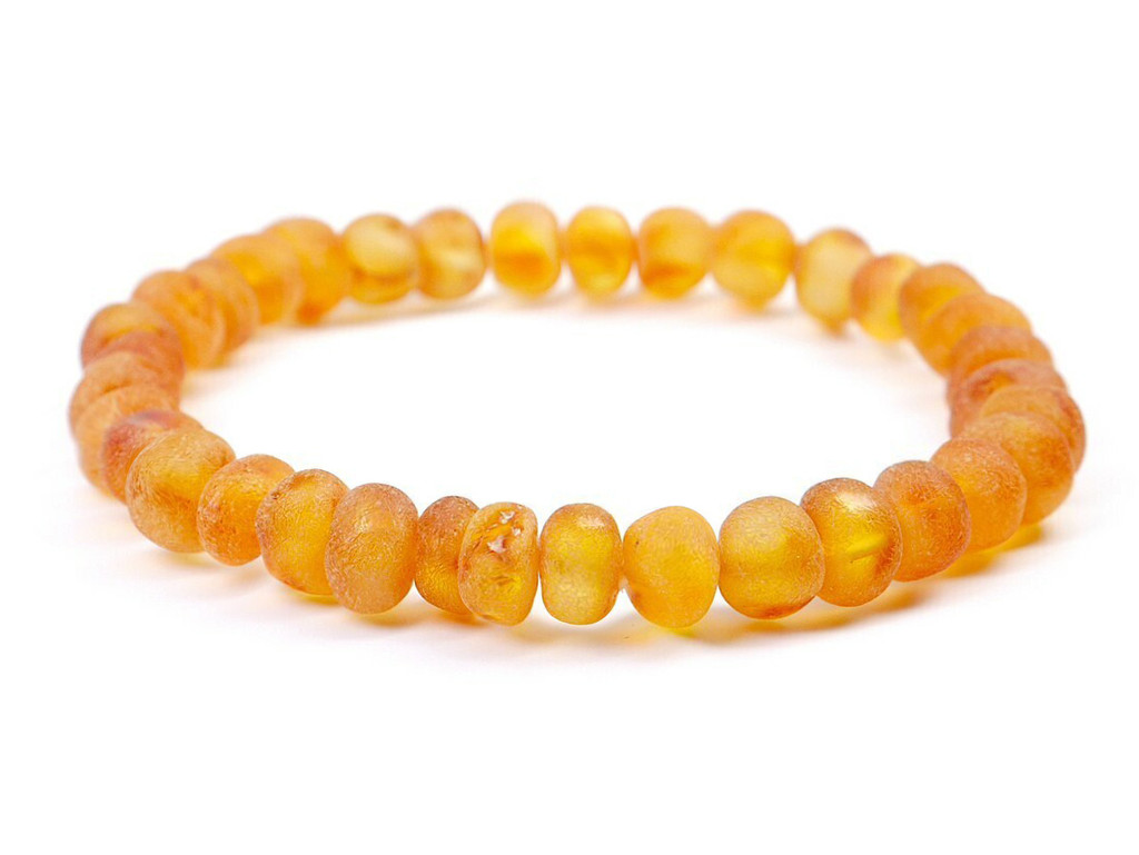 natural honey amber bead stretch bracelet for adults handmade in baltic region