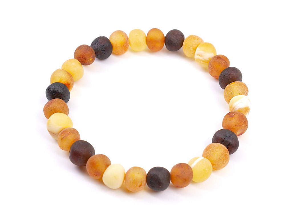 Adult amber bracelet raw multicoloured stone beads