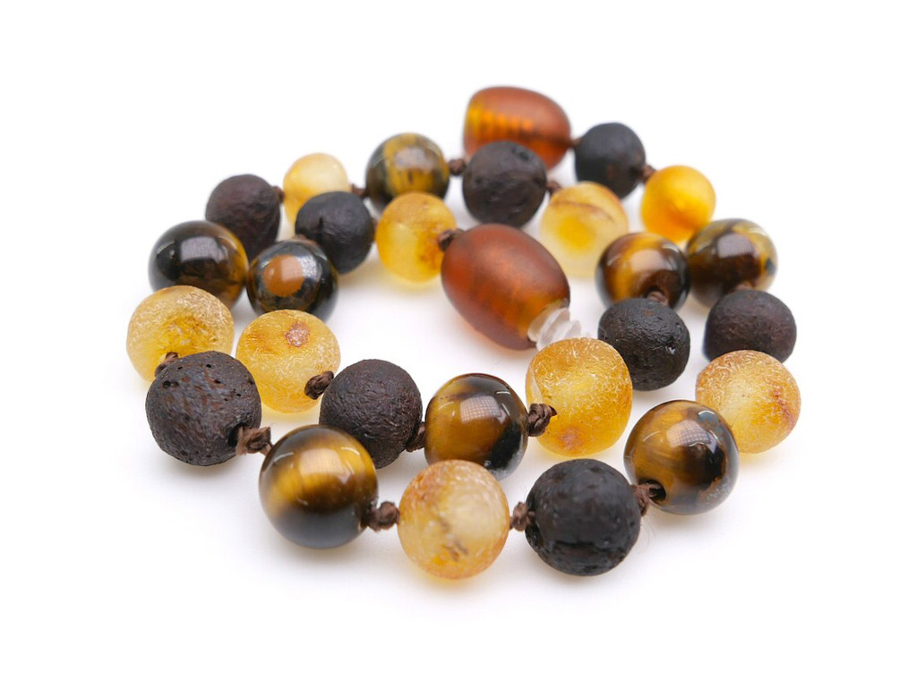 Handmade adult amber bracelet Tiger Eye shop UK