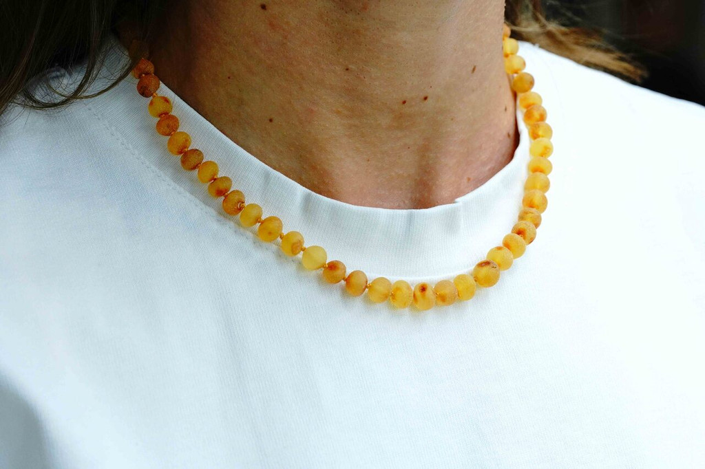 Honey Adult Raw Unpolished Amber Necklace