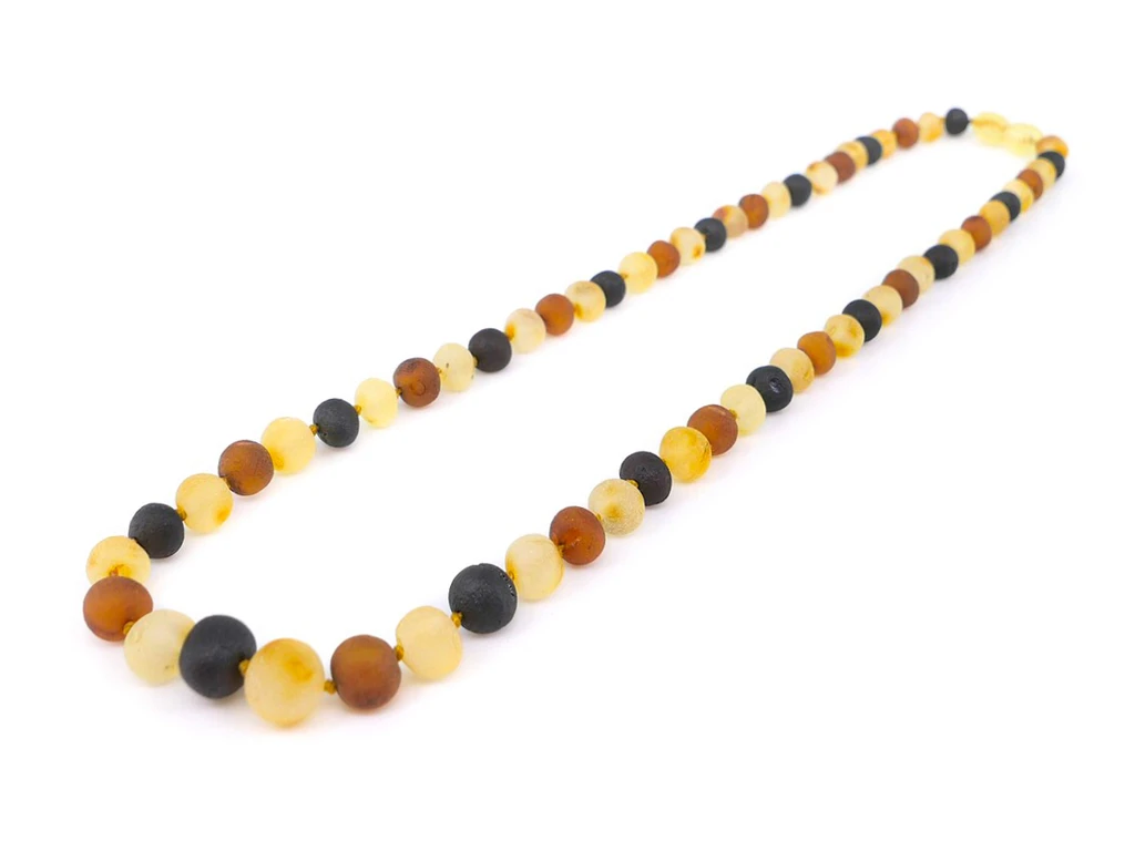 Adult amber necklace with raw baroque-style beads, crafted from natural Baltic amber